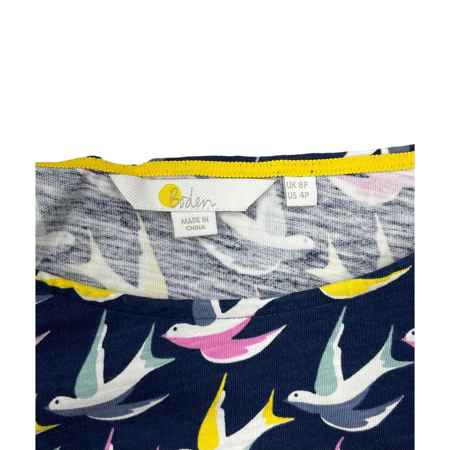 Boden Brittish Style Penny Jersey Dress J0074 Navy Swallows Birds 4P US 8P UK - Premium from Boden - Just $74.0! Shop now at Finds For You