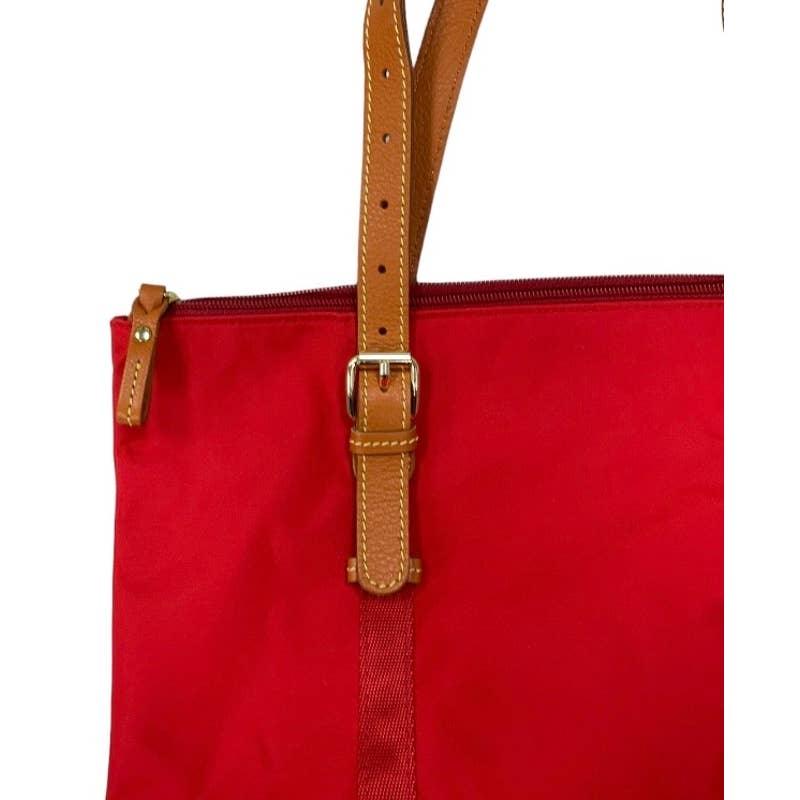 Brics Milano Nylon Leather Trim Packable Bag Handbag Tote Red New - Premium from Bric's - Just $99.00! Shop now at Finds For You
