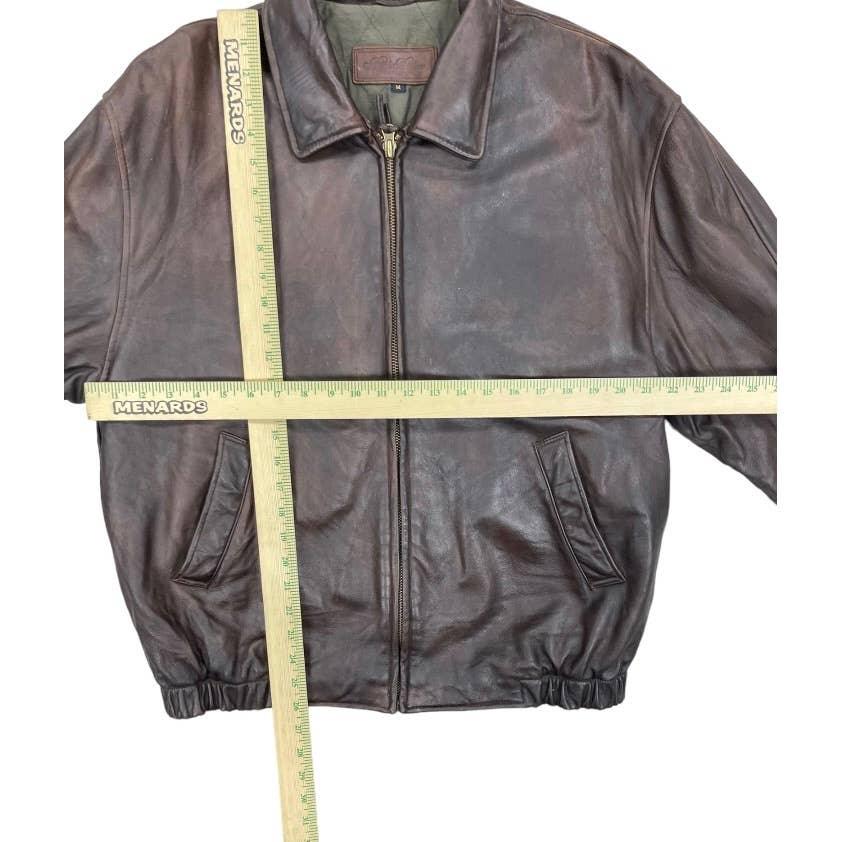 Brooks Brothers Leather Bomber Jacket Coat Zip Size M Brown - Premium from Brooks Brothers - Just $325.0! Shop now at Finds For You