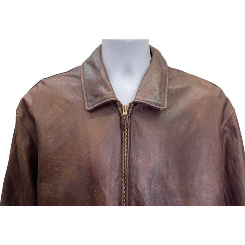 Brooks Brothers Leather Bomber Jacket Coat Zip Size M Brown - Premium from Brooks Brothers - Just $325.0! Shop now at Finds For You