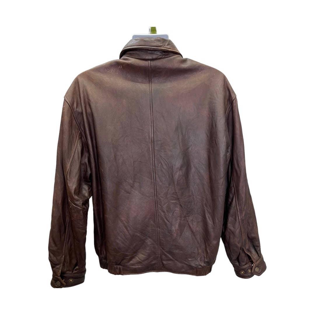 Brooks Brothers Leather Bomber Jacket Coat Zip Size M Brown - Premium from Brooks Brothers - Just $325.0! Shop now at Finds For You