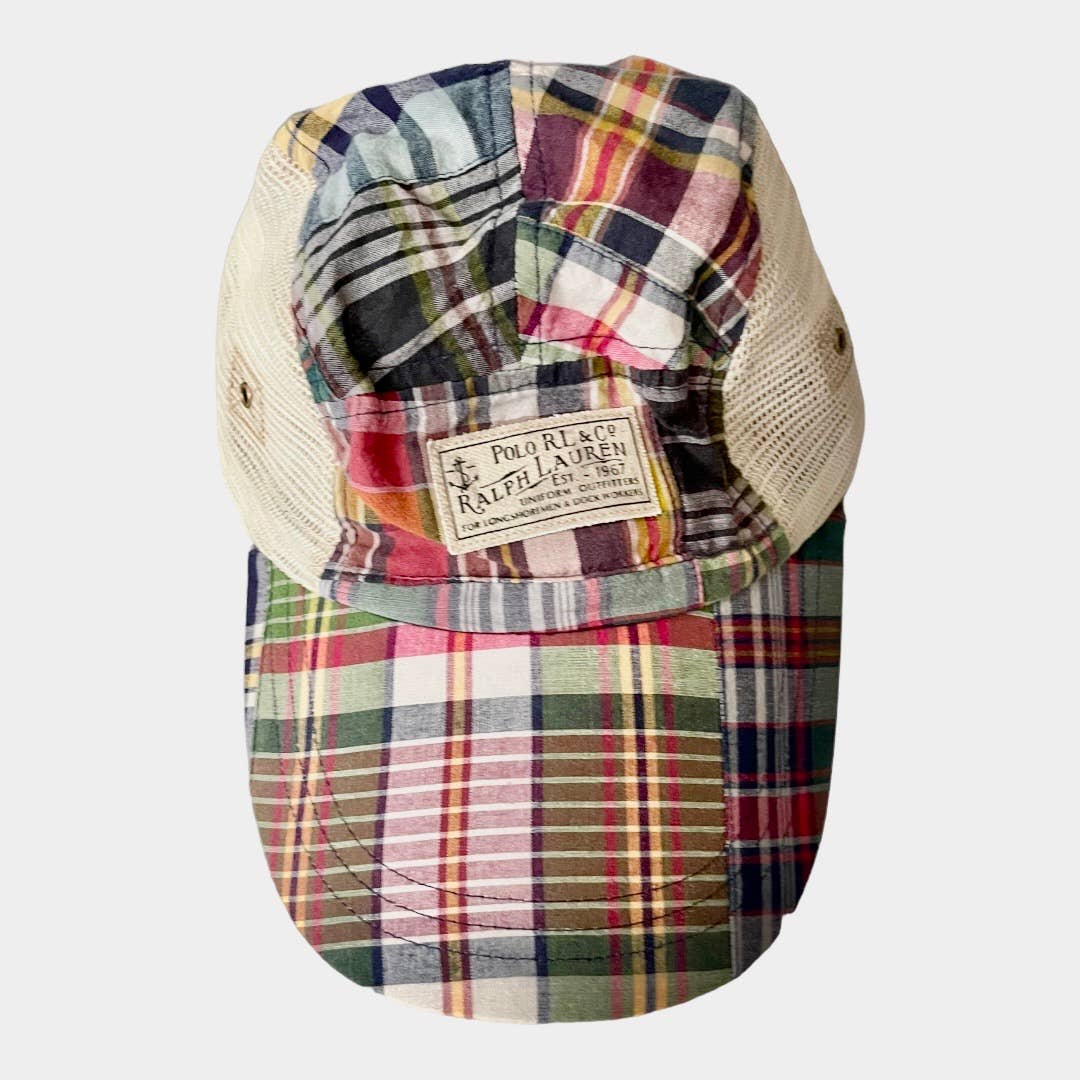 Polo Ralph Lauren Patchwork Madras Longbill Cap Hat - Premium from Polo Ralph Lauren - Just $94.0! Shop now at Finds For You