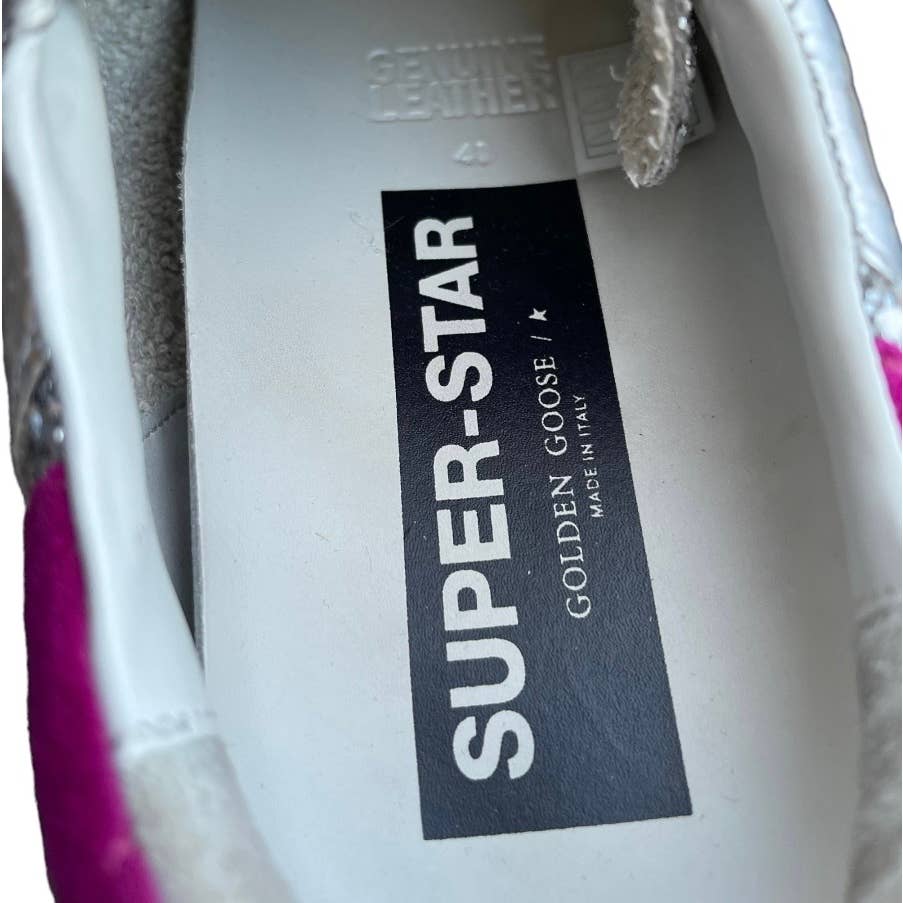 Golden Goose Super Star Low Top Leather Sneakers Silver Shoes Size 41 - Premium from Golden Goose - Just $459.00! Shop now at Finds For You