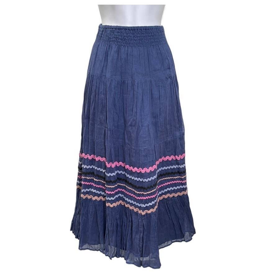 Matta Gauze Ric Rac Bohemian Cotton Maxi Skirt Size M - Premium from Matta - Just $129.0! Shop now at Finds For You
