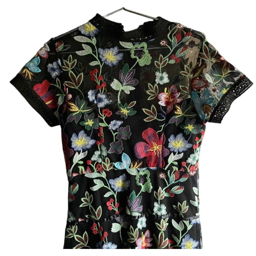 Anthropologie Vone Floral Embroidered Midi Dress Size 12 - Premium from Anthropologie - Just $229.0! Shop now at Finds For You
