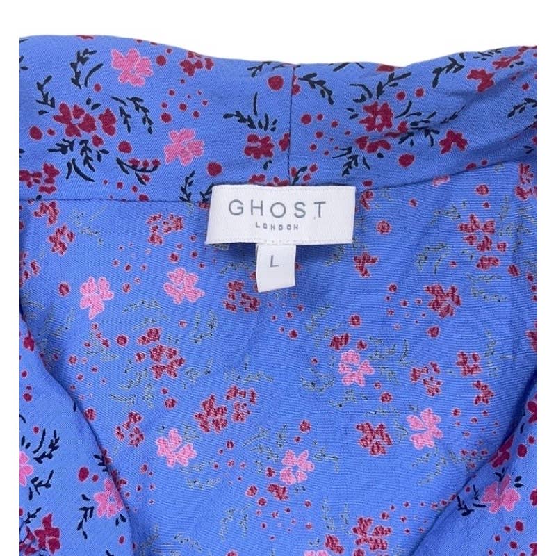 Ghost London Button Front Floral Dress Bohemian Size L Purple - Premium from Ghost London - Just $129.0! Shop now at Finds For You
