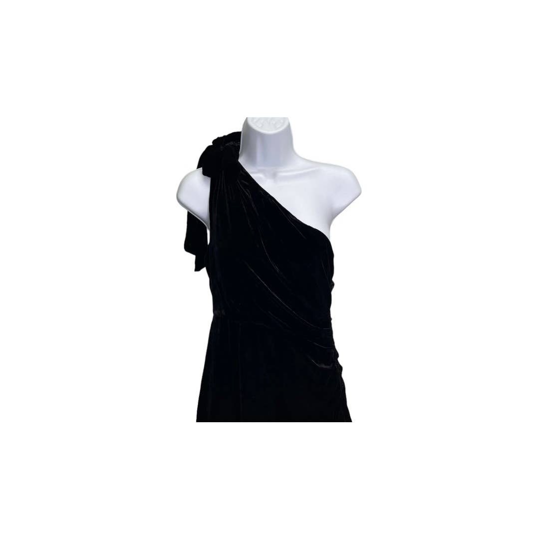 Ulla Johnson Elisa One Shoulder Velvet Midi Dress Size 4 Black - Premium from Ulla Johnson - Just $199.0! Shop now at Finds For You