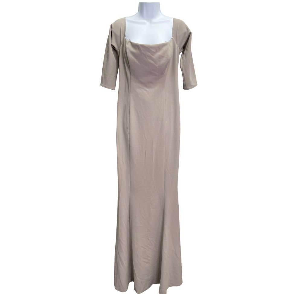 Katie May Revolve Brentwood Off The Shoulder Long Dress Gown Size 14 Gray Taupe New - Premium from Katie May - Just $139.0! Shop now at Finds For You