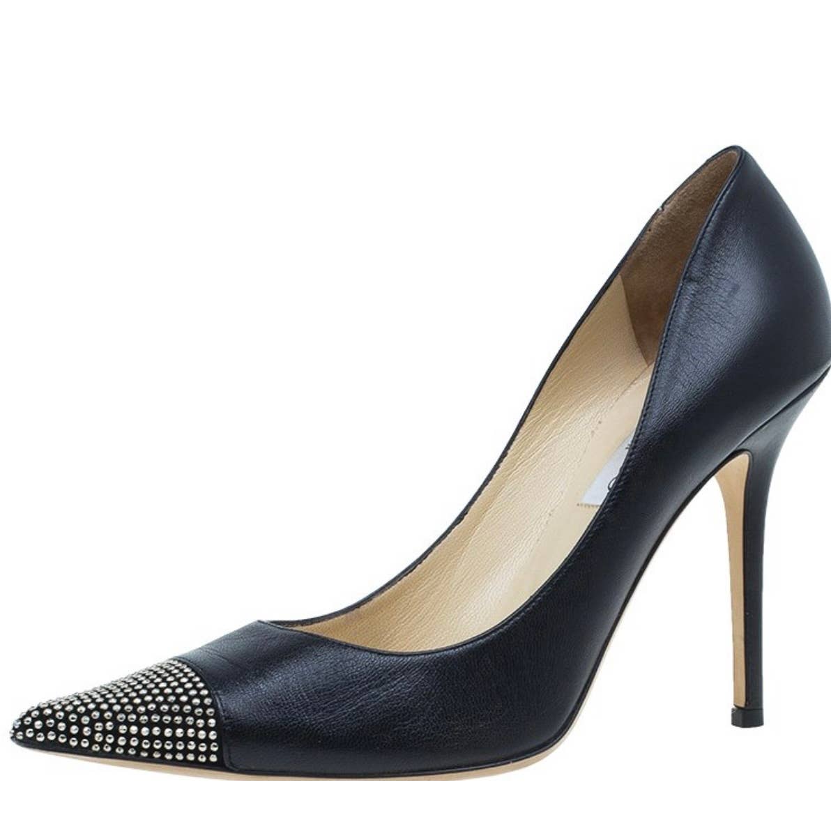 Jimmy Choo Amika Black Studded Cap Toe Pumps Heels Size 39 9 US Black - Premium from Jimmy Choo - Just $199.00! Shop now at Finds For You