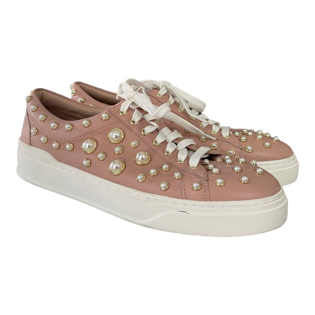 Stuart Weitzman Pearline Lace Up Sneakers Shoes Leather Size 9.5 - Premium from Stuart Weitzman - Just $179.00! Shop now at Finds For You