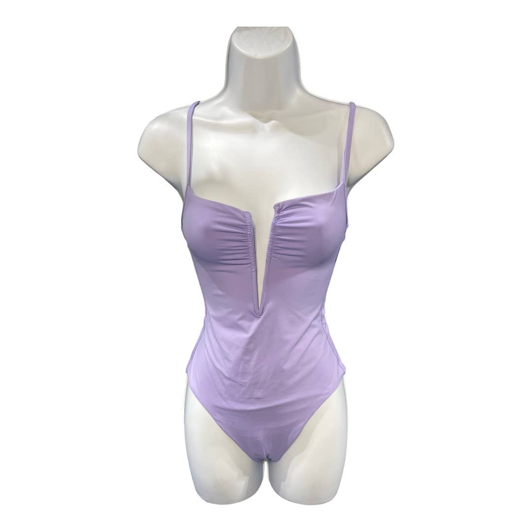 L*SPACE Revolve Roxanne One Piece Bitsy Cut Swimsuit Bathing Suit S Wisteria New - Premium from L*SPACE - Just $99.0! Shop now at Finds For You