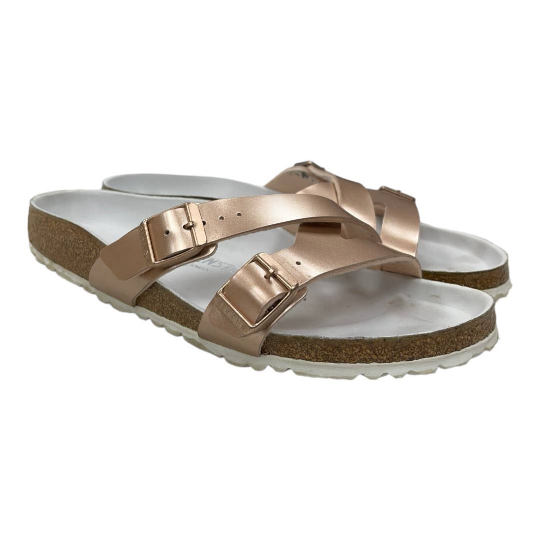 Birkenstock Yao Hex Metallic Rose Gold Sandals Shoes Comfort 39 8.5 - Premium from Birkenstock - Just $95.0! Shop now at Finds For You