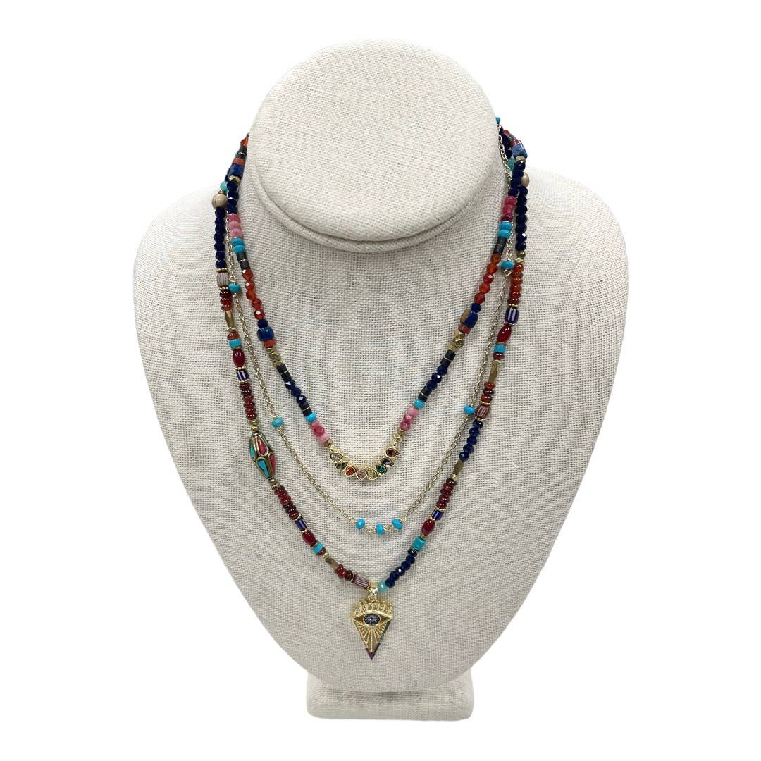 Free People Boho Multi Stand Evil Eye Necklace New - Premium from Free People - Just $65.0! Shop now at Finds For You