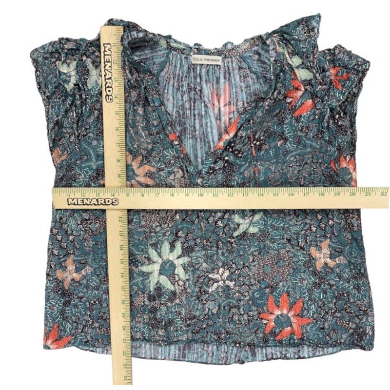 Ulla Johnson Cotton Blend Floral Flutter Dara Top Blouse Size 8 - Premium from Ulla Johnson - Just $139.0! Shop now at Finds For You