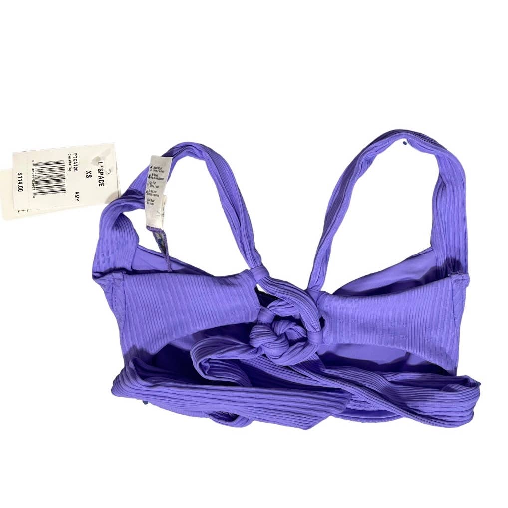 L*SPACE Revolve Set Camellia Pointelle Bikini Top Desi Bottom Swim XS Amethyst - Premium from L*SPACE - Just $119.0! Shop now at Finds For You