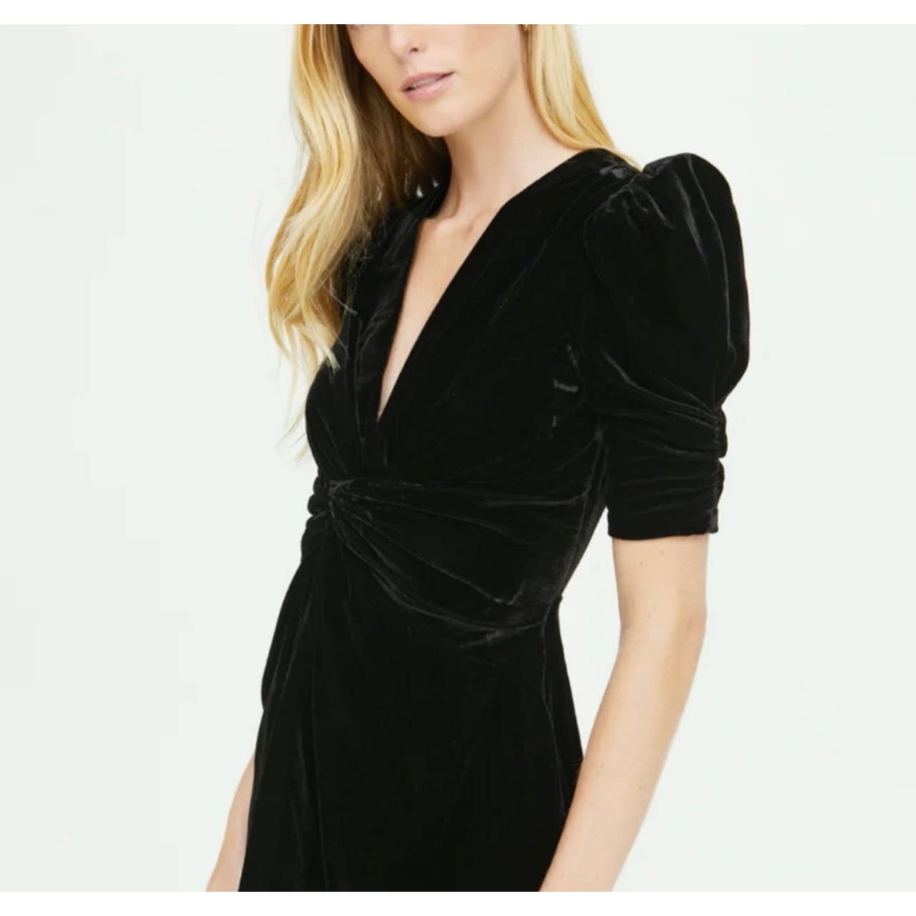 Rhode Leanna Twist Front Velvet Dress Size Large Black New - Premium from Rhode - Just $299.0! Shop now at Finds For You
