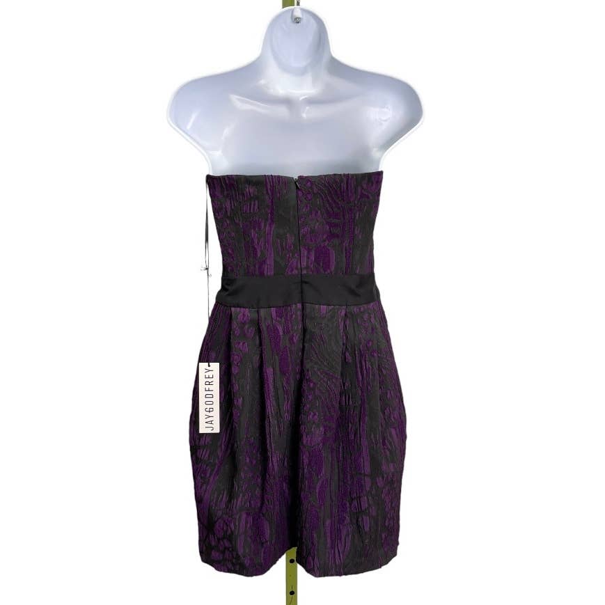 Jay Godfrey Strapless Purple Black Mini Dress Size 2 New - Premium from Jay Godfrey - Just $129.0! Shop now at Finds For You