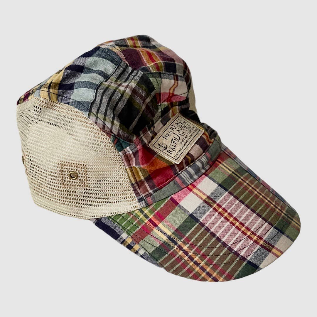 Polo Ralph Lauren Patchwork Madras Longbill Cap Hat - Premium from Polo Ralph Lauren - Just $94.0! Shop now at Finds For You