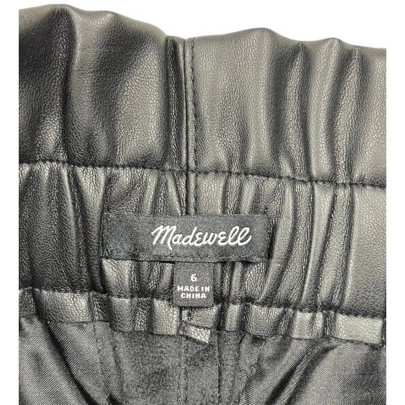 Madewell Vegan Leather Paperbag Pull On Pants Size 6 Black New - Premium from Madewell - Just $99.00! Shop now at Finds For You
