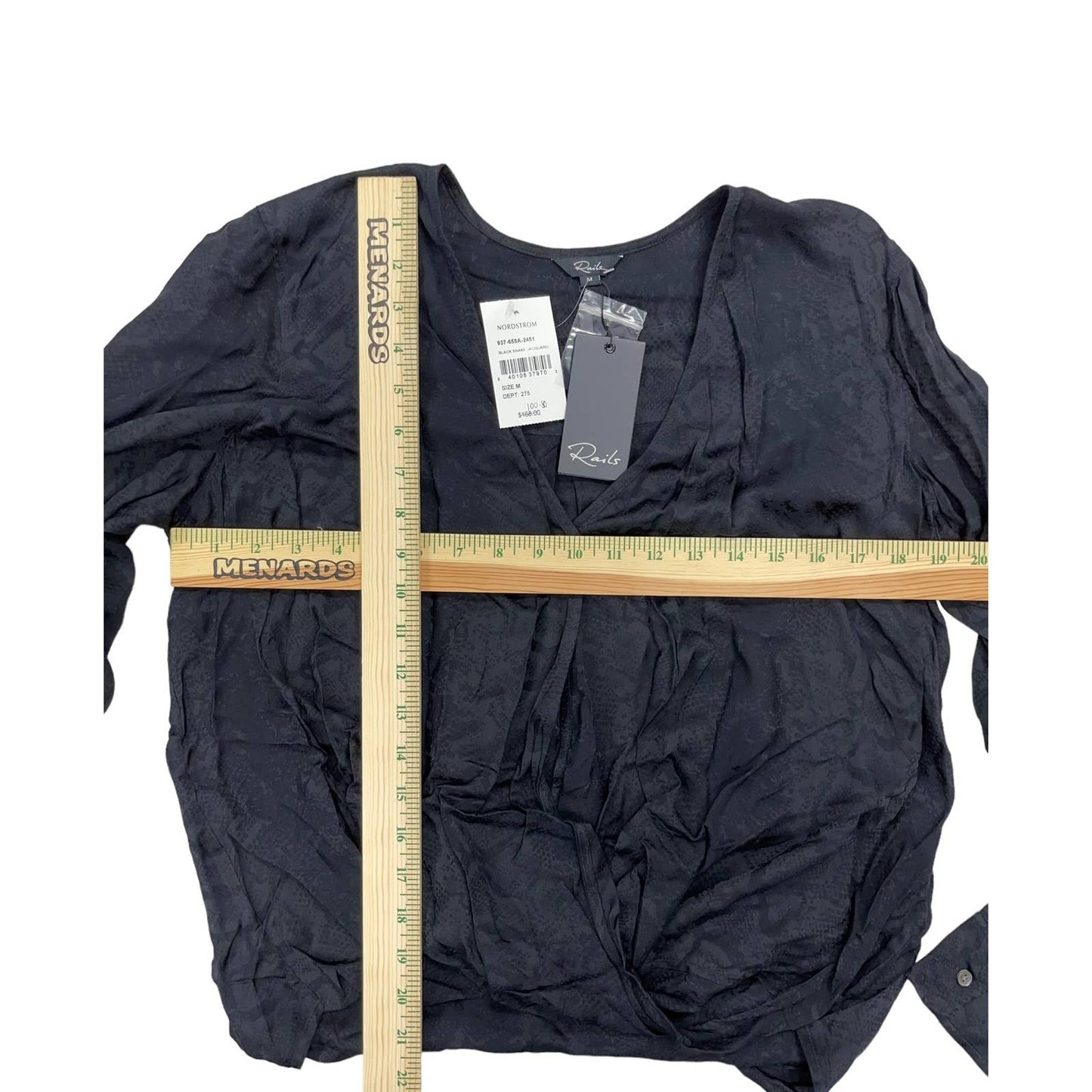 Rails Hillary Snake Jaquard Wrap Blouse Top Black Size M New - Premium from Rails - Just $79.0! Shop now at Finds For You