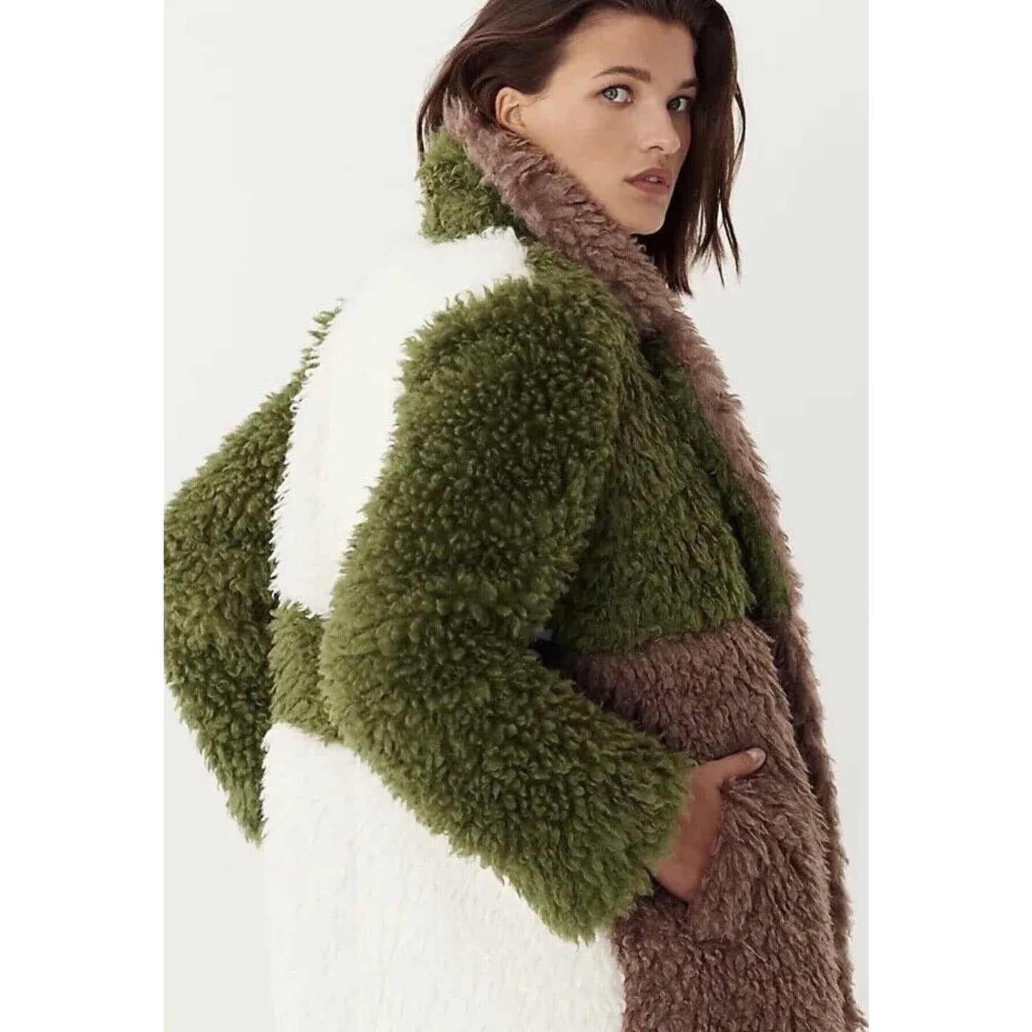 Anthropologie Hutch Audrey Colorblock Faux Fur Coat Size XS - Premium from Anthropologie - Just $279.0! Shop now at Finds For You