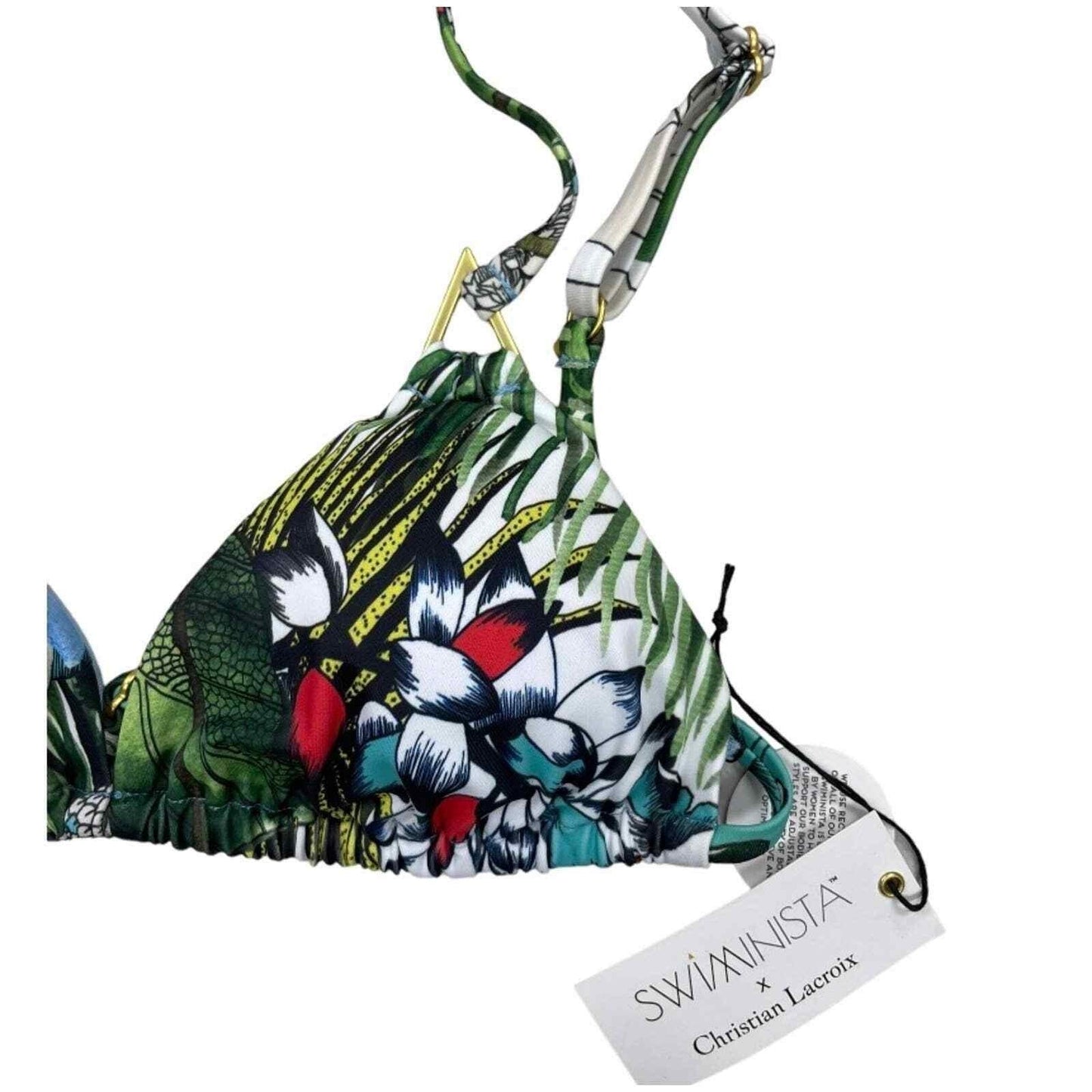 Christian Lacroix Swiminista Jardin Exo Chic Triangle Bikini Top Wise Bottom M - Premium  from Christian Lacroix - Just $89.00! Shop now at Finds For You