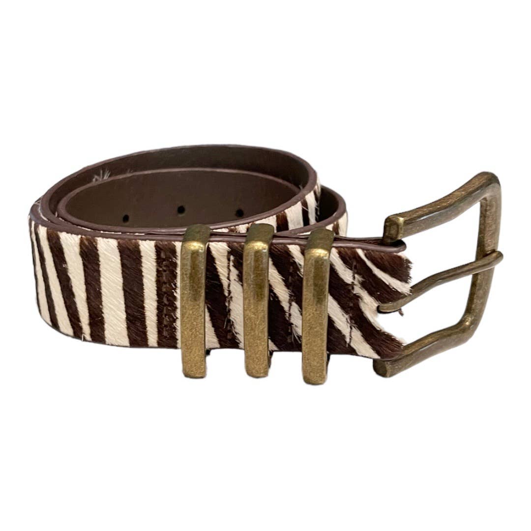 Anthropologie Western Calf Hair Zebra Print Belt Size Small New - Premium from Anthropologie - Just $68.0! Shop now at Finds For You