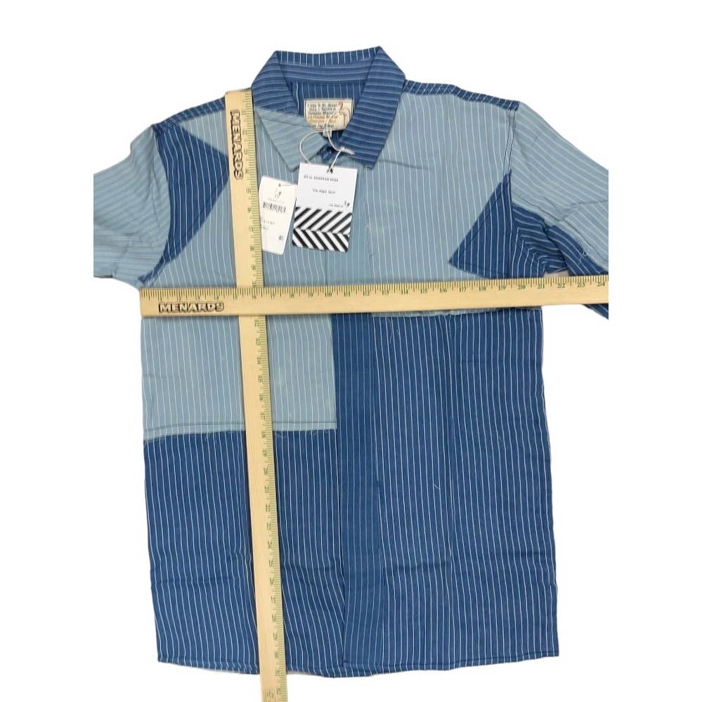 Free People x Sandrine Rose Patchwork Striped Denim Button Up Blouse Size M New - Premium from Free People - Just $99.0! Shop now at Finds For You