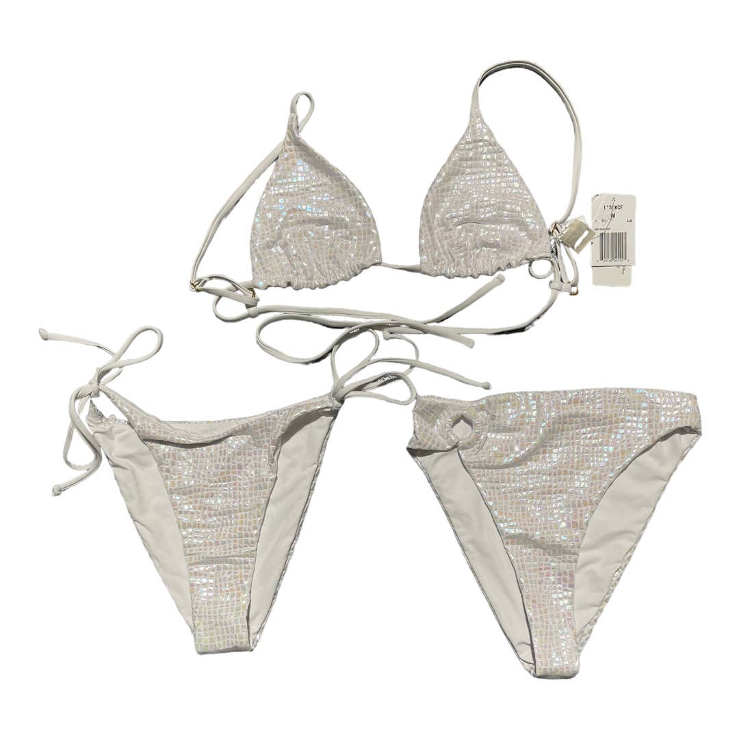 L*SPACE Revolve 3 Pc Set Brittany Lennox Opalescent Gator String Bikini Size M - Premium from Finds For You - Just $129.0! Shop now at Finds For You