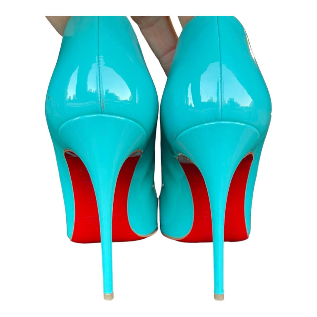 Christian Louboutin So Kate Pacific Blue Patent Leather Heels Size 39 120 mm - Premium from Christian Louboutin - Just $659.0! Shop now at Finds For You