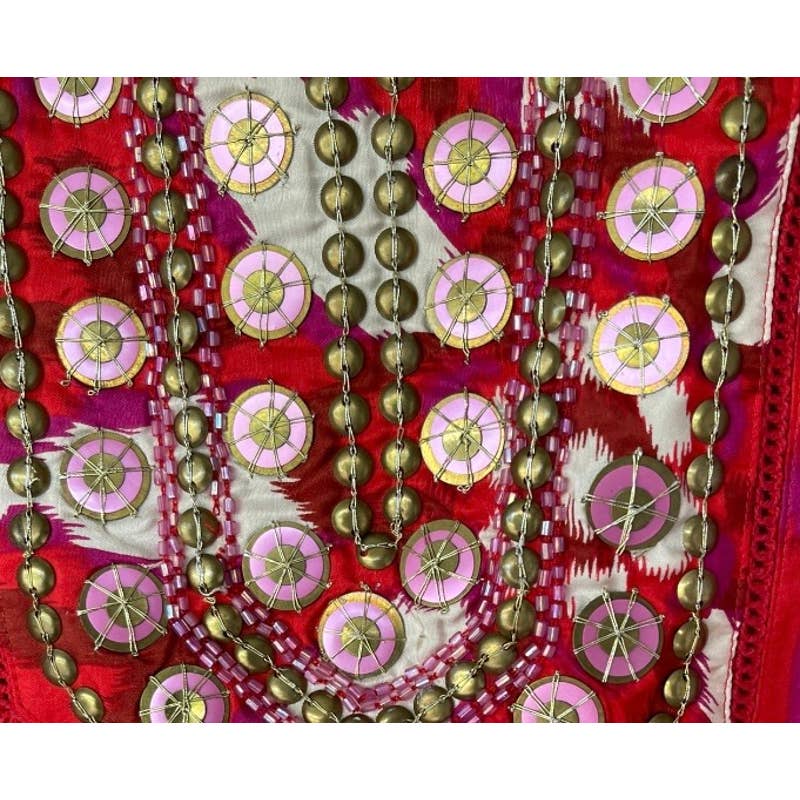 Tory Burch Ikat Iveta Embellished Silk Tunic Top Size 8 Red New - Premium from Tory Burch - Just $129.0! Shop now at Finds For You