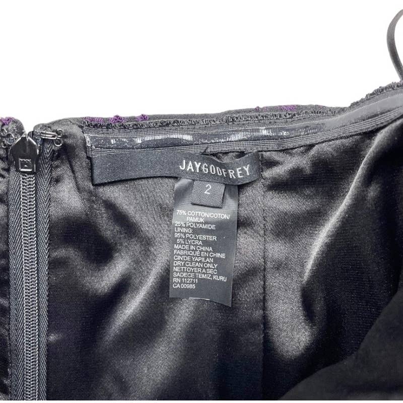 Jay Godfrey Strapless Purple Black Mini Dress Size 2 New - Premium from Jay Godfrey - Just $129.0! Shop now at Finds For You