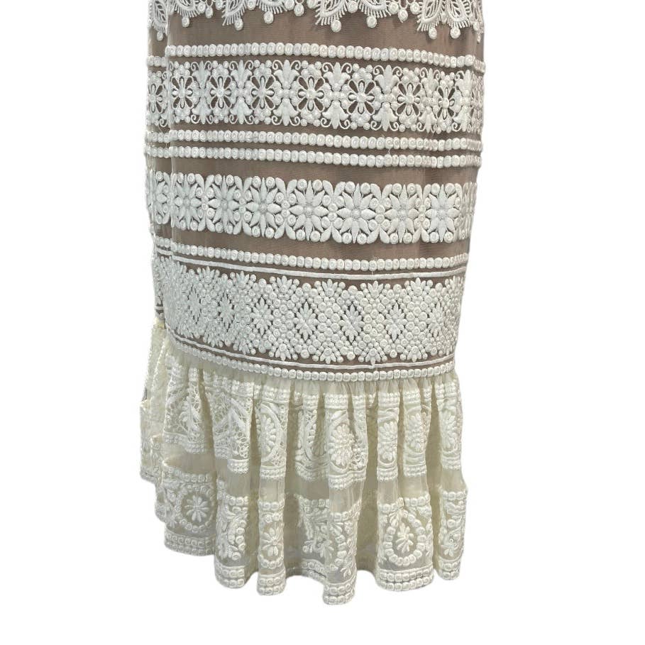 Dress The Population Desiree Square Neck Lace Flounce Midi Dress S - Premium from Dress The Population - Just $79! Shop now at Finds For You