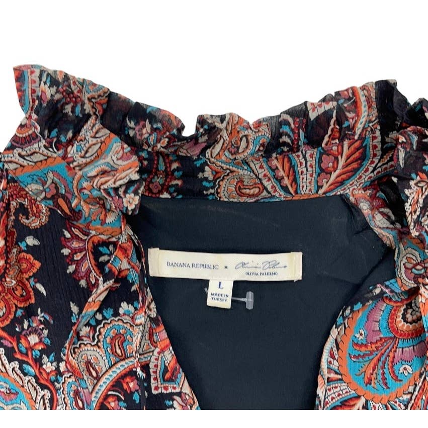 Banana Republic x Olivia Palermo High Low Paisley Silk Dress Size L - Premium from Banana Republic - Just $129.00! Shop now at Finds For You