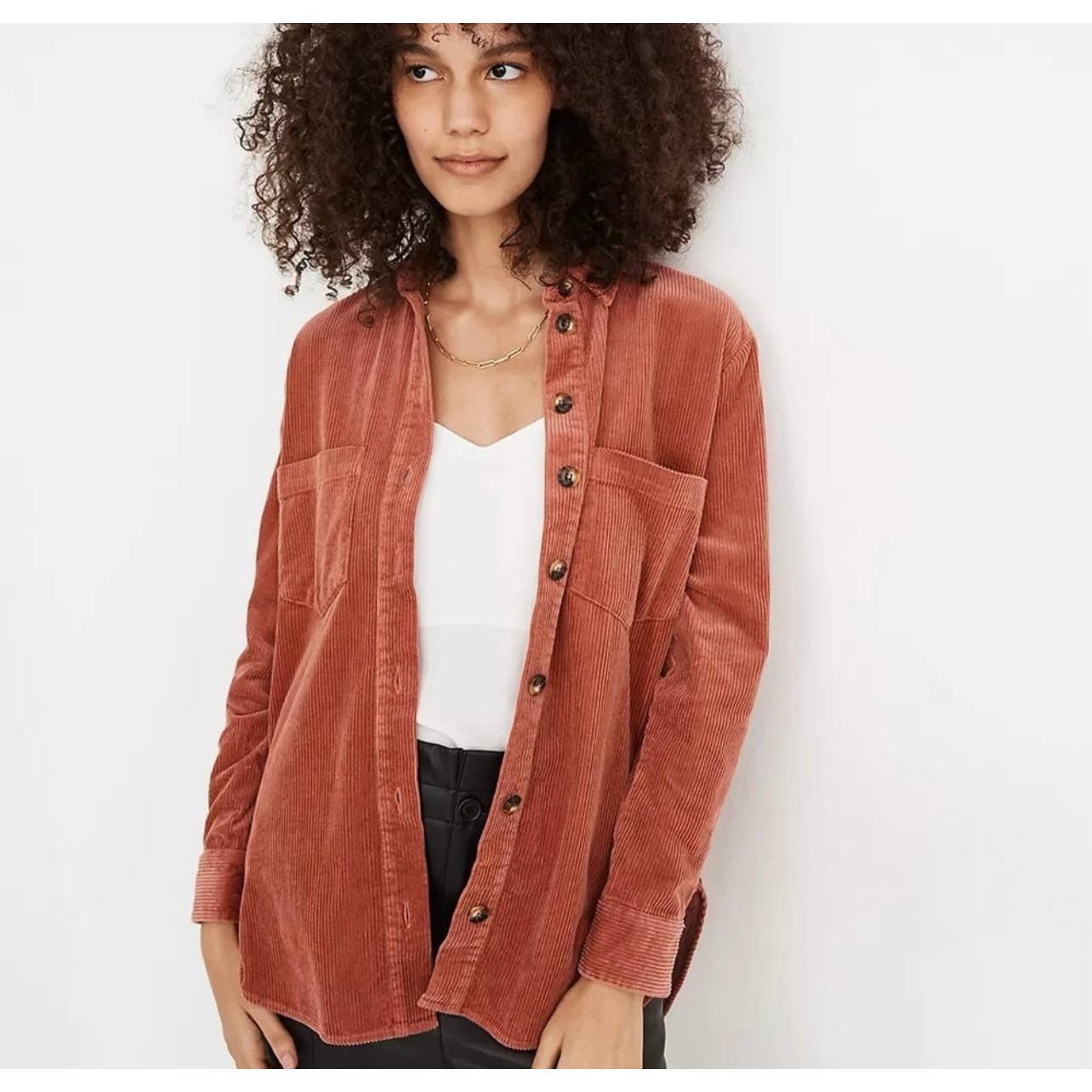 Madewell Sunday Corduroy Button Front Shirt Size M Pink New - Premium from Madewell - Just $68.00! Shop now at Finds For You
