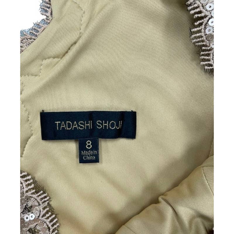 Tadashi Shoji Gold Lace Sequin Sleeveless Gown Dress Size 8 - Premium from Tadashi Shoji - Just $139.0! Shop now at Finds For You