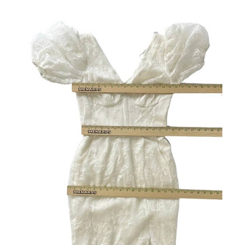 Dress The Population Off White Lace Trumpette Gown Dress Bohemian Festival S - Premium from Dress The Population - Just $129.0! Shop now at Finds For You