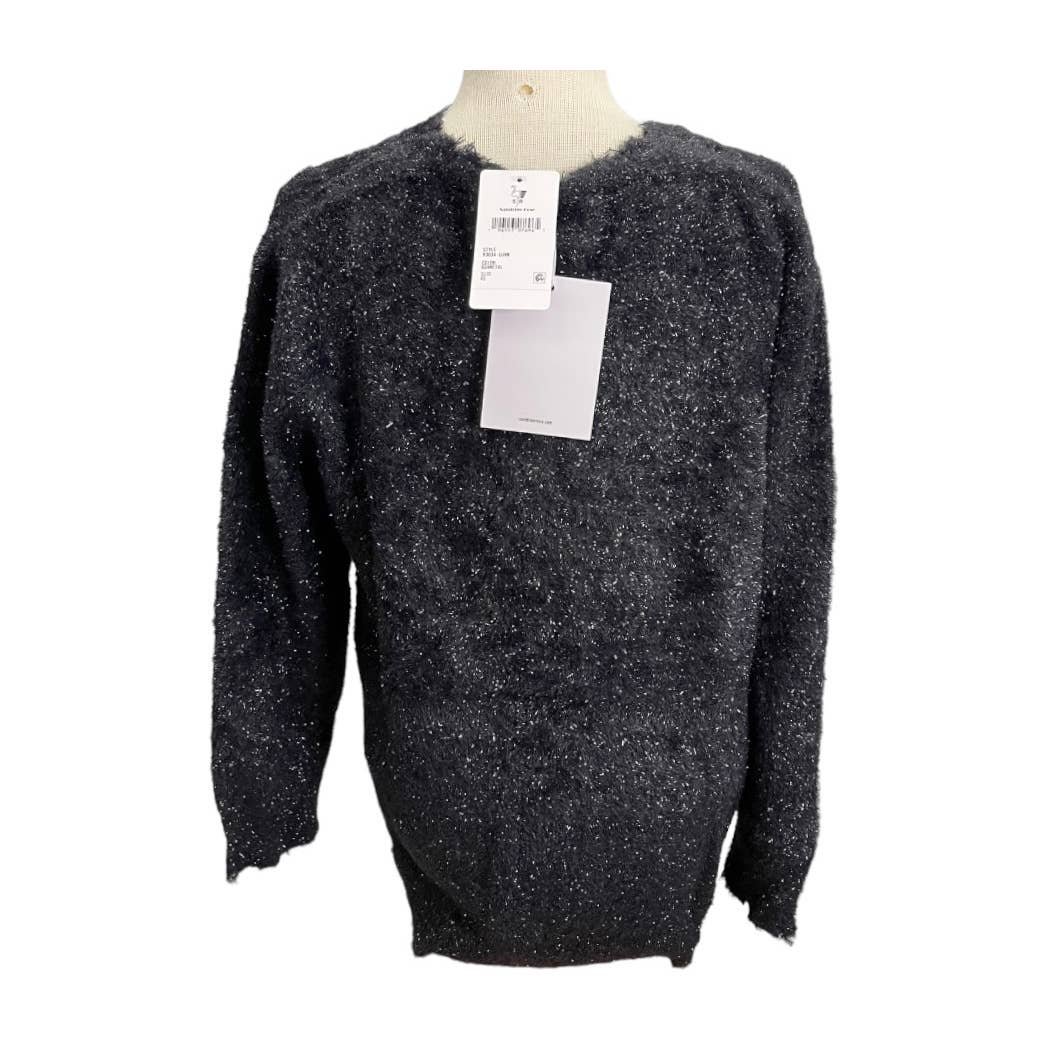 Free People x Sandrine Rose Fuzzy Metallic Sweater Gunmetal Size XS - Premium from Free People - Just $68.00! Shop now at Finds For You