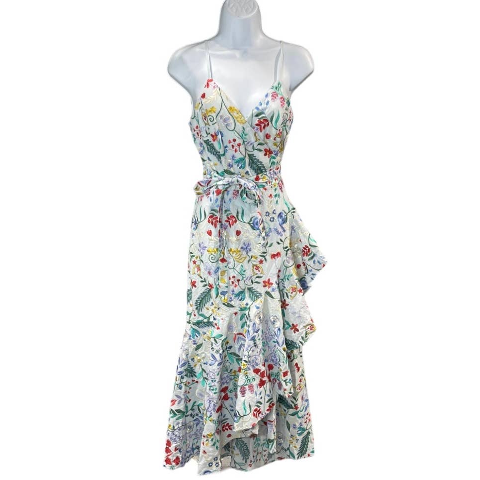 Dress The Population Salome Embroidered Wrap Midi Dress Size XS New - Premium from Dress The Population - Just $179! Shop now at Finds For You