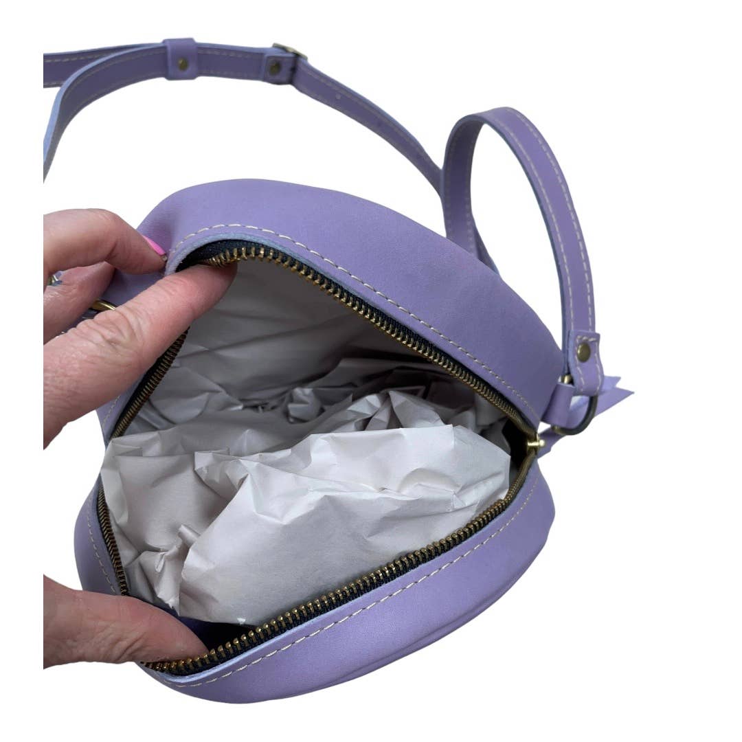 Portland Leather Goods Large Circle Crossbody Handbag New Lavendar - Premium from Portland Leather Goods - Just $119.0! Shop now at Finds For You