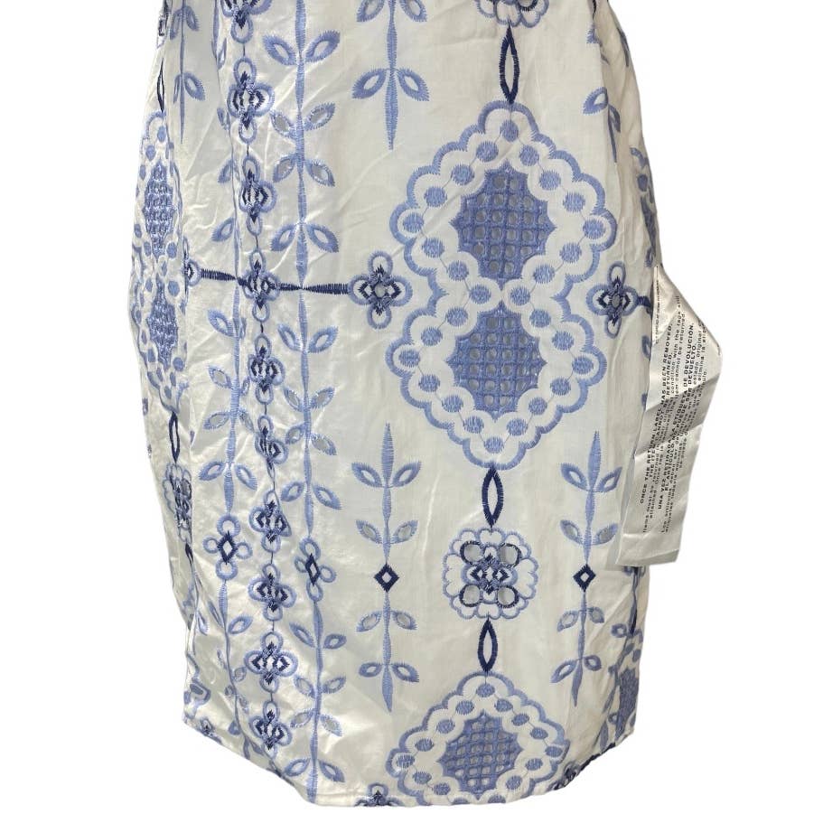 Dress The Population White Blue Floral Embroidered Mini Dress Size S - Premium from Dress The Population - Just $99.0! Shop now at Finds For You