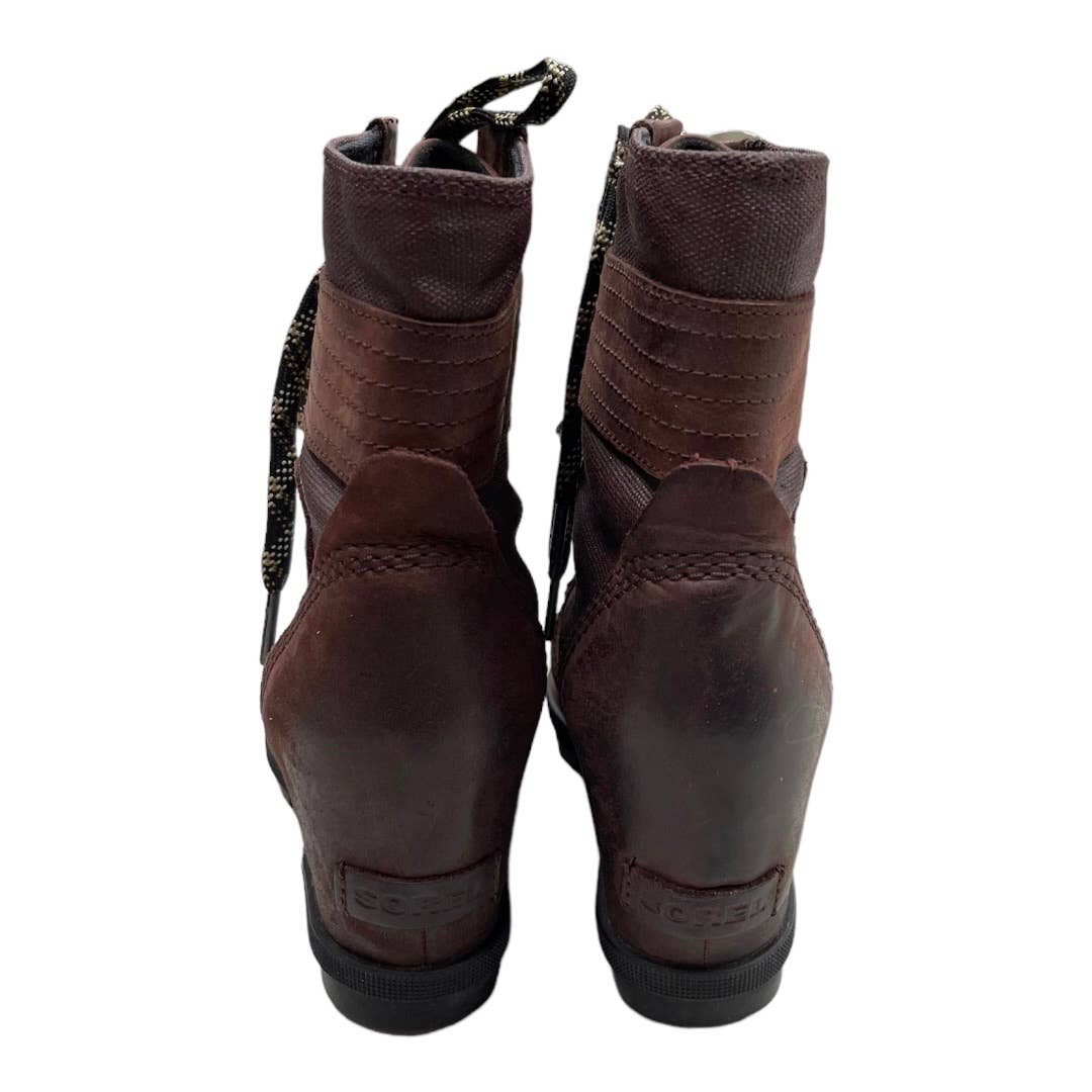 Sorel Lexie Waterproof Wedge Boots Booties Cattail Brown Size 8 - Premium from Sorel - Just $159.0! Shop now at Finds For You