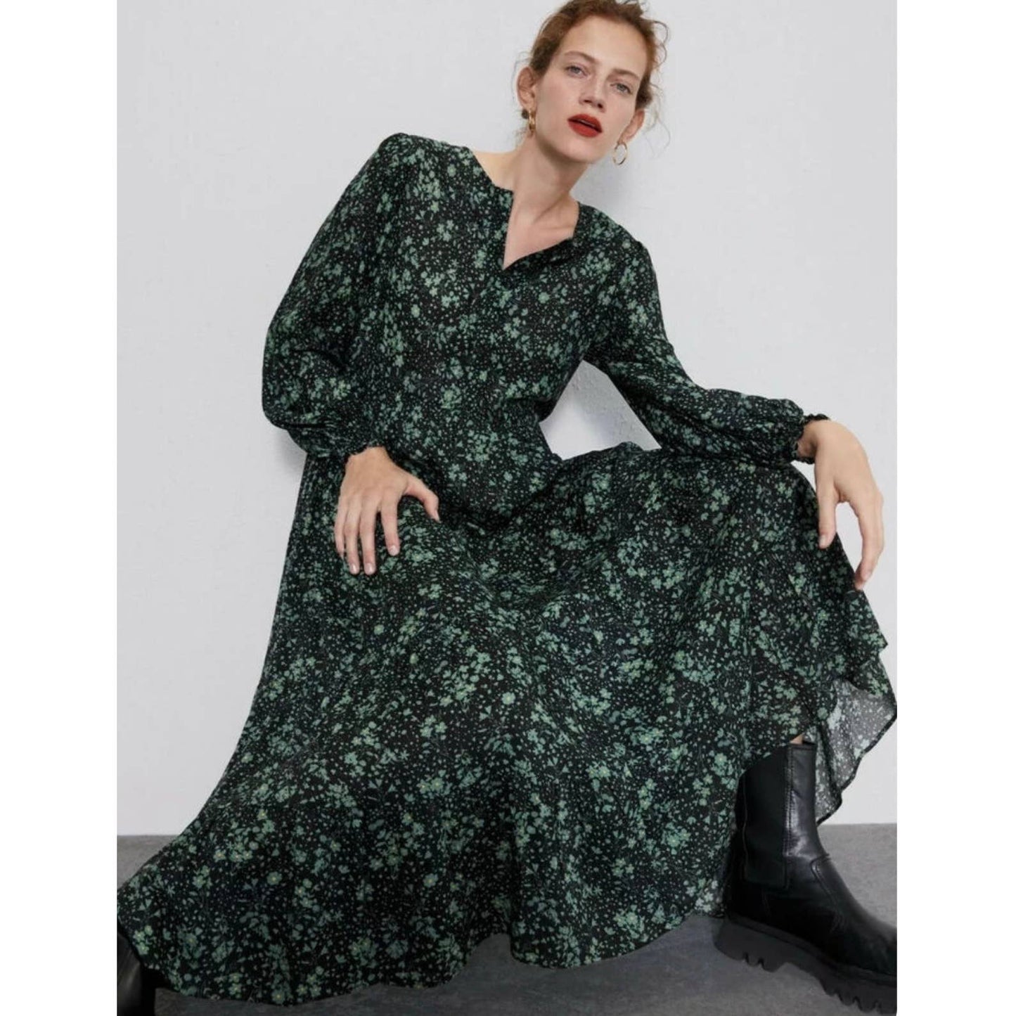 Zara The Angel Prairie Floral Midi Dress Blogger Favorite M - Premium from ZARA - Just $59.00! Shop now at Finds For You