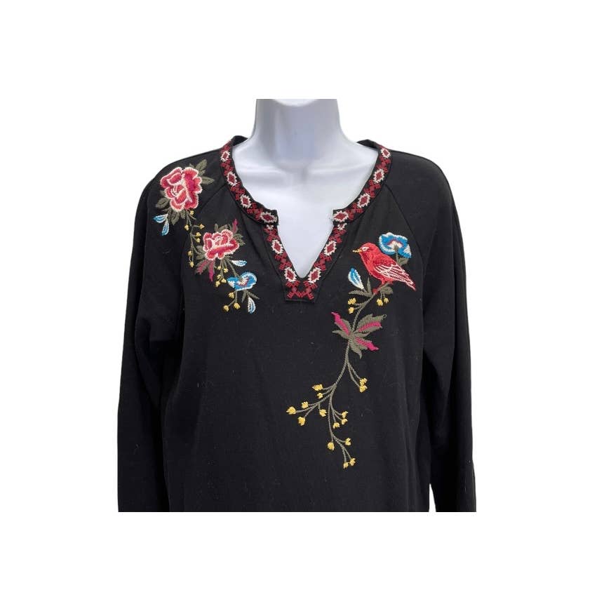 Driftwood Matea Embroidered Dress Tunic Size M Black - Premium from Driftwood - Just $79.0! Shop now at Finds For You
