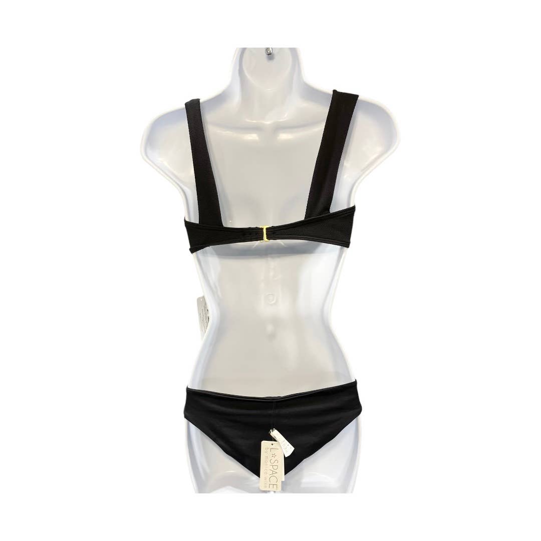 L*SPACE 2 Pc Set Odessa Corset Bikini Top Estella Bikini Bottom Black New - Premium from L*SPACE - Just $90.0! Shop now at Finds For You