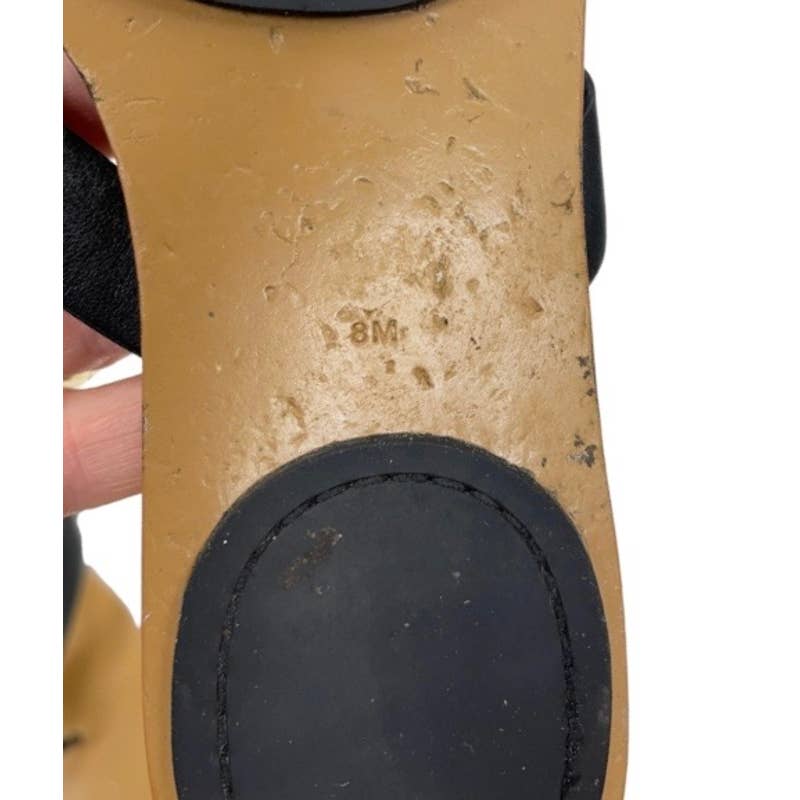 Tory Burch Manon Leather Logo Flip Flop Sandals Size 8 Black - Premium from Tory Burch - Just $129.0! Shop now at Finds For You