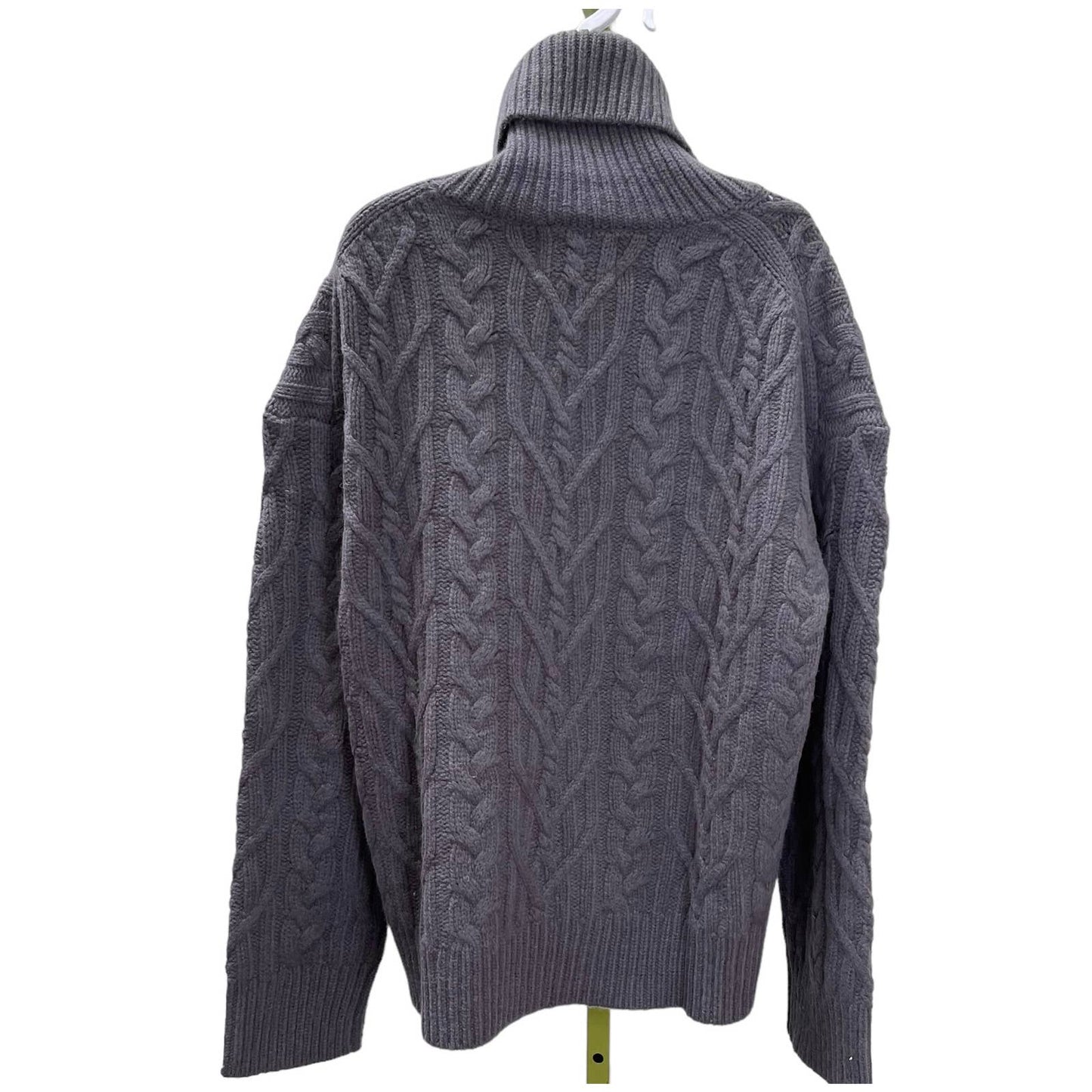Free People x Sandrine Rose Wool Cashmere Cable Knit Turtleneck Sz Large Gray - Premium from Free People - Just $119.0! Shop now at Finds For You