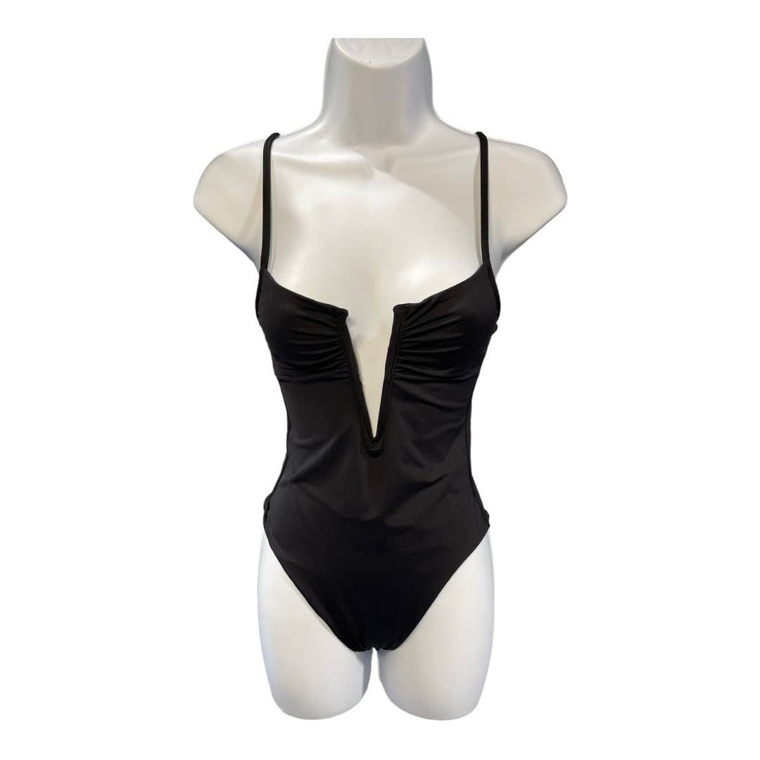 L*SPACE Revolve Roxanne One Piece Bitsy Cut Swimsuit Bathing Suit S Black New - Premium from L*SPACE - Just $99.0! Shop now at Finds For You