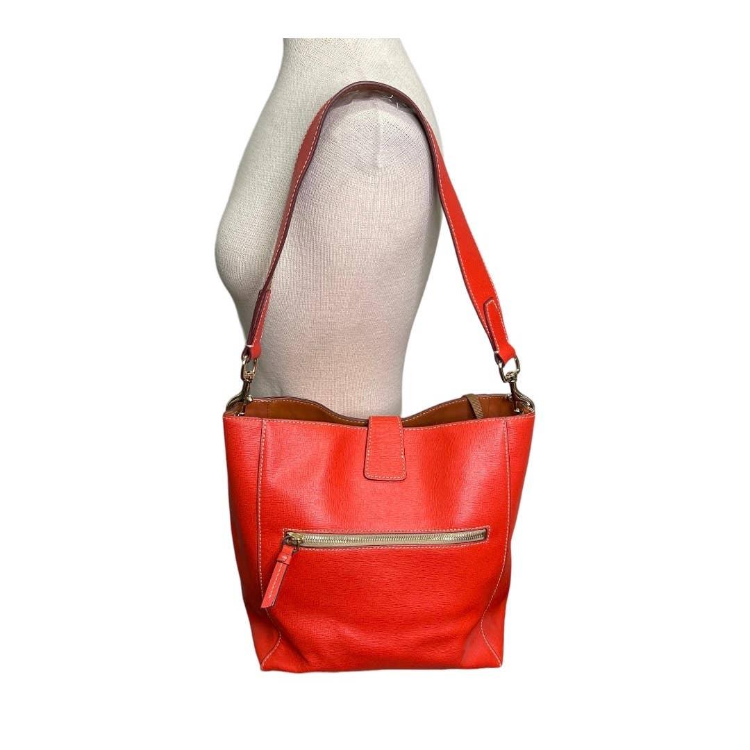 Dooney & Bourke Lana Shoulder Bag Handbag Purse Leather Orange - Premium from Dooney & Bourke - Just $175.0! Shop now at Finds For You