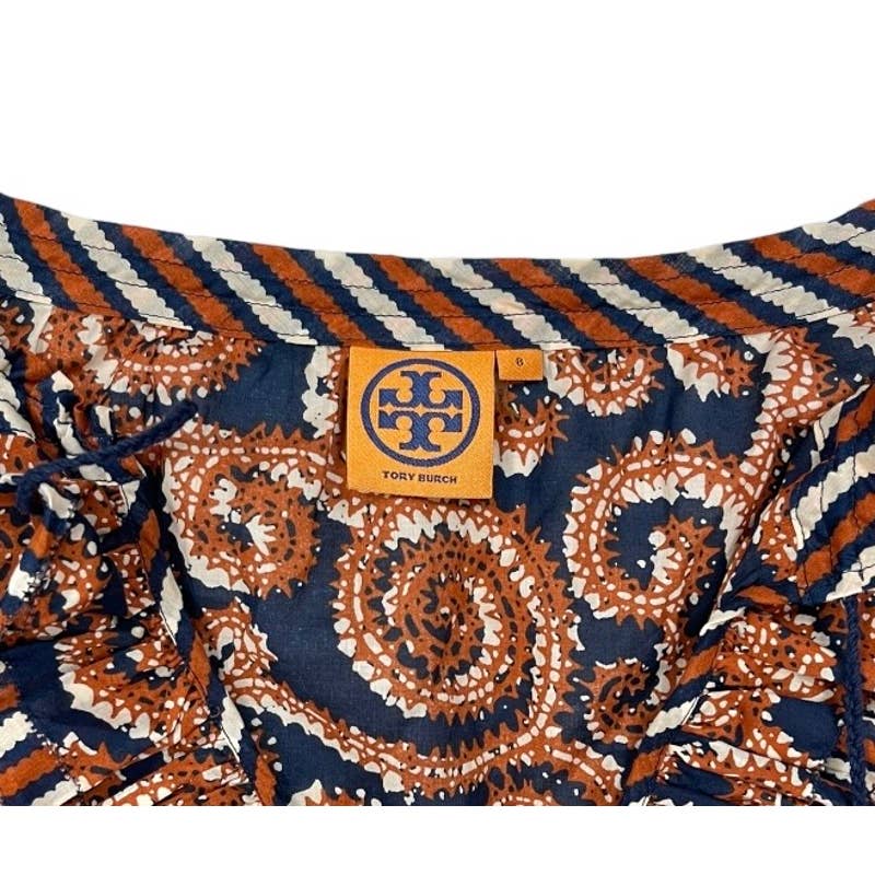 Tory Burch Gwenna Tunic Keyhole Ruffle Tunic Top Blouse Size 8 - Premium from Tory Burch - Just $99.0! Shop now at Finds For You
